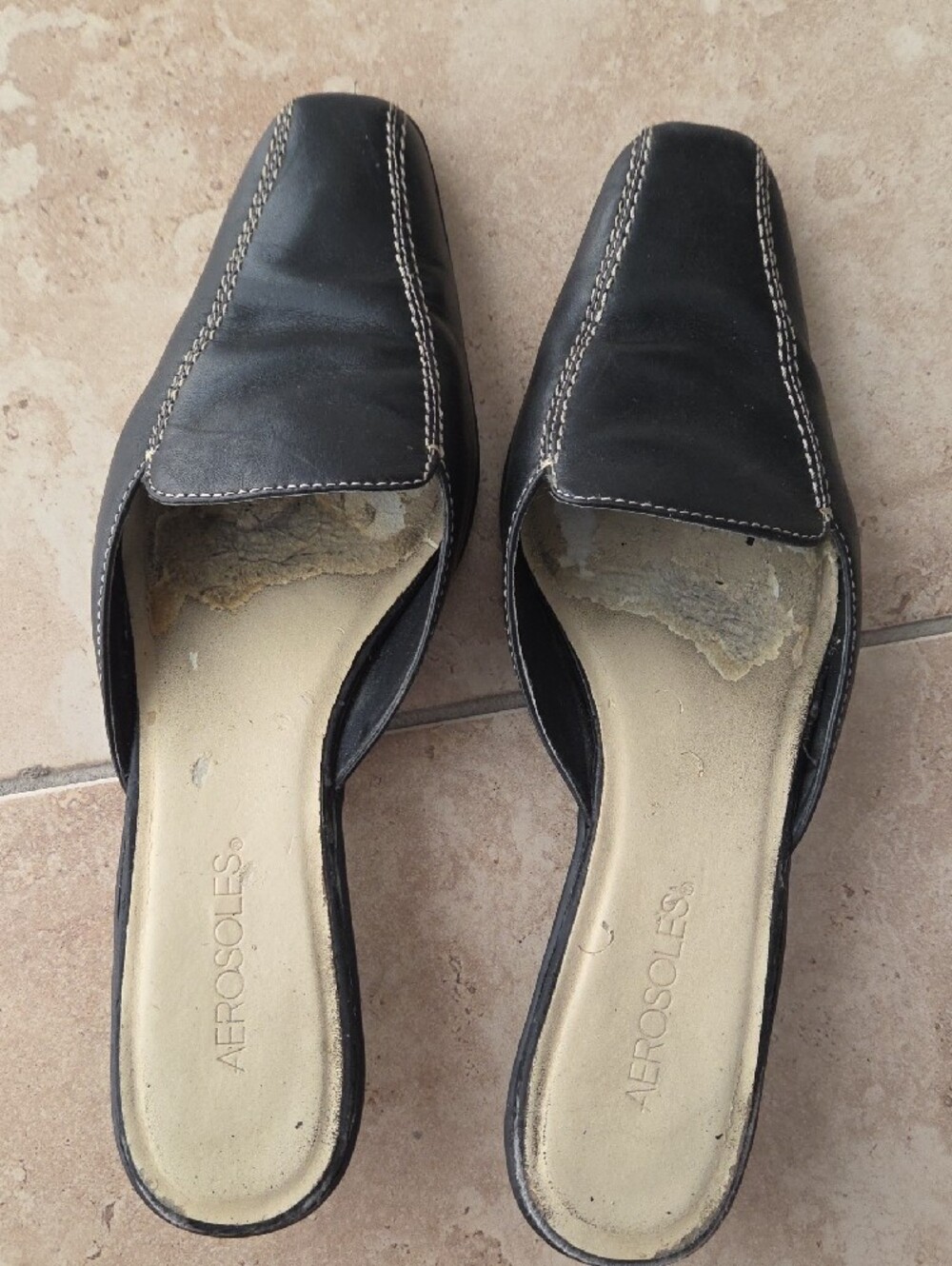 Aerosoles Women's Black Slip On Shoes - Kitten Heels